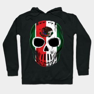 Mexican Flag Horror Hockey Mask - Scary Mexican Hockey Mask Hoodie